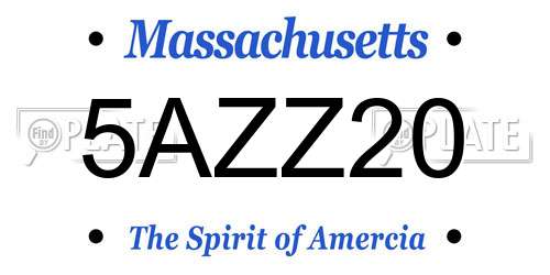 5AZZ20 Massachusetts License Plate