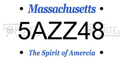 5AZZ48 Massachusetts License Plate