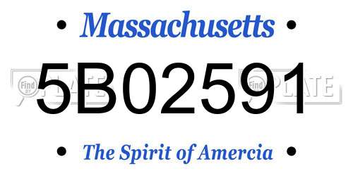5B02591 Massachusetts License Plate