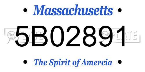 5B02891 Massachusetts License Plate