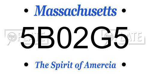 5B02G5 Massachusetts License Plate
