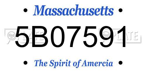 5B07591 Massachusetts License Plate