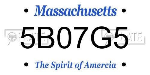5B07G5 Massachusetts License Plate