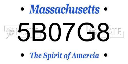 5B07G8 Massachusetts License Plate