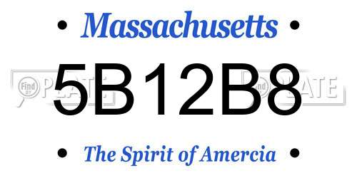 5B12B8 Massachusetts License Plate