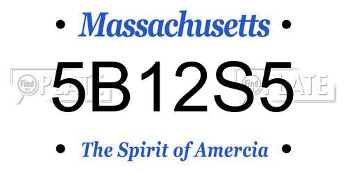 5B12S5 Massachusetts License Plate