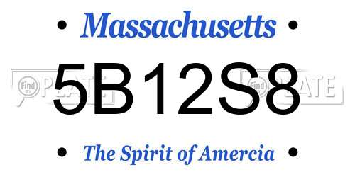 5B12S8 Massachusetts License Plate