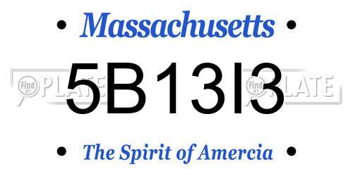 5B13I3 Massachusetts License Plate