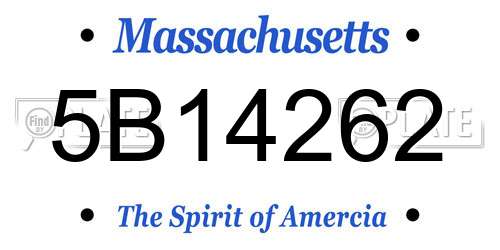 5B14262 Massachusetts License Plate