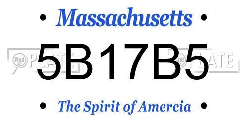 5B17B5 Massachusetts License Plate