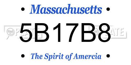 5B17B8 Massachusetts License Plate