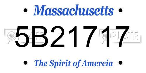 5B21717 Massachusetts License Plate