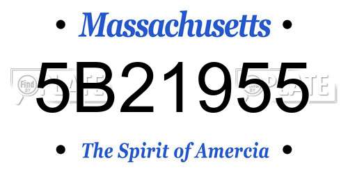 5B21955 Massachusetts License Plate