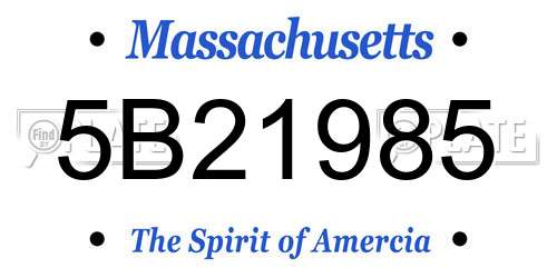 5B21985 Massachusetts License Plate