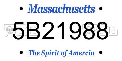 5B21988 Massachusetts License Plate