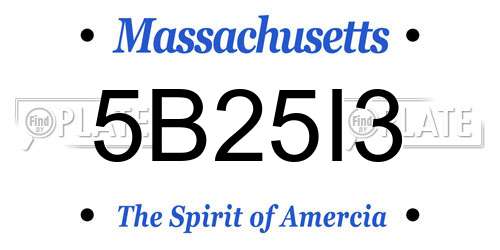 5B25I3 Massachusetts License Plate