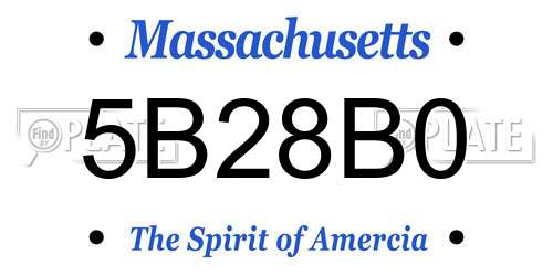 5B28B0 Massachusetts License Plate