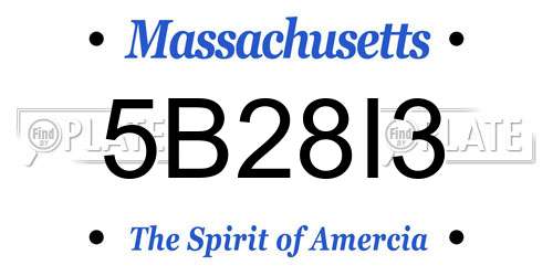 5B28I3 Massachusetts License Plate