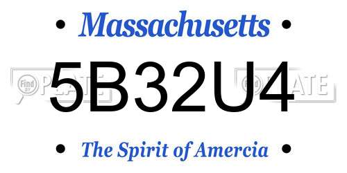 5B32U4 Massachusetts License Plate