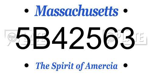 5B42563 Massachusetts License Plate