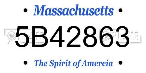 5B42863 Massachusetts License Plate