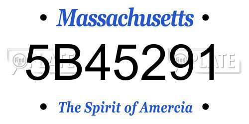 5B45291 Massachusetts License Plate