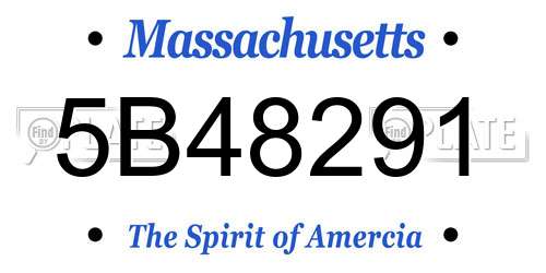 5B48291 Massachusetts License Plate