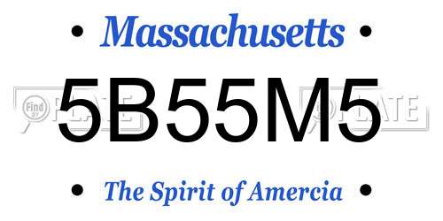 5B55M5 Massachusetts License Plate