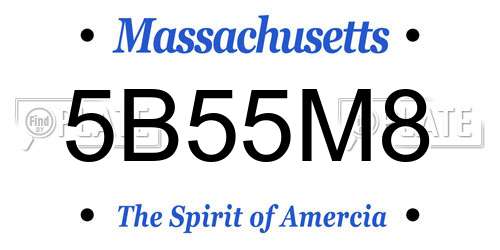 5B55M8 Massachusetts License Plate