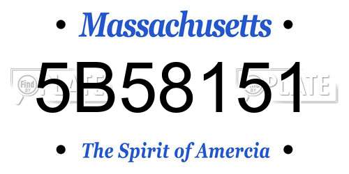 5B58151 Massachusetts License Plate