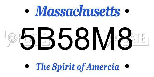 5B58M8 Massachusetts License Plate