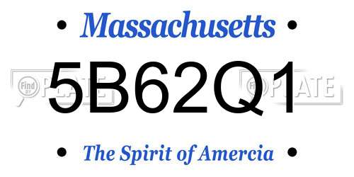 5B62Q1 Massachusetts License Plate