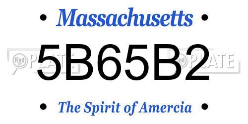 5B65B2 Massachusetts License Plate