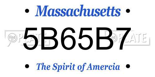 5B65B7 Massachusetts License Plate