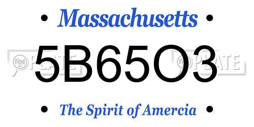 5B65O3 Massachusetts License Plate
