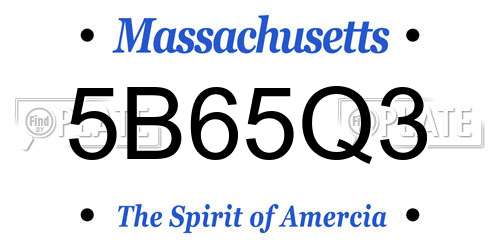 5B65Q3 Massachusetts License Plate
