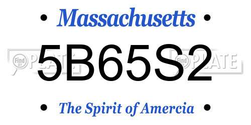 5B65S2 Massachusetts License Plate