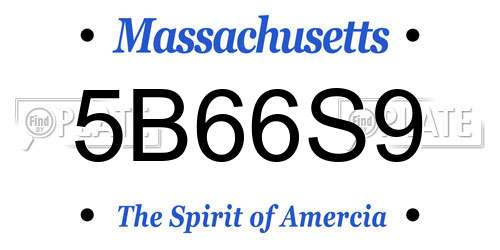 5B66S9 Massachusetts License Plate