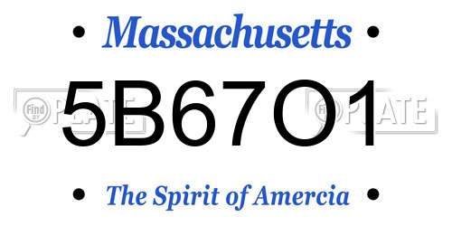 5B67O1 Massachusetts License Plate