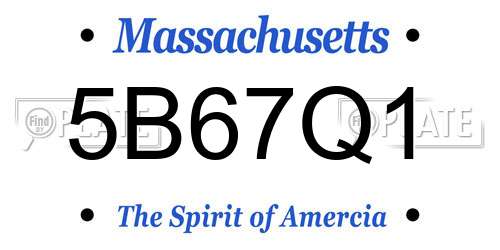 5B67Q1 Massachusetts License Plate