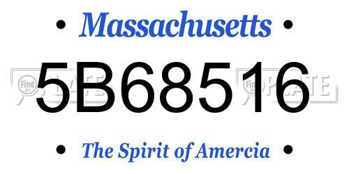5B68516 Massachusetts License Plate