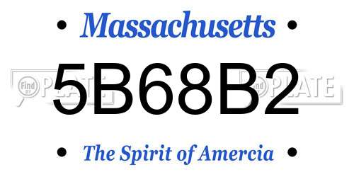 5B68B2 Massachusetts License Plate
