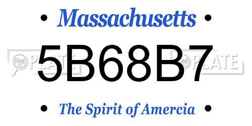 5B68B7 Massachusetts License Plate