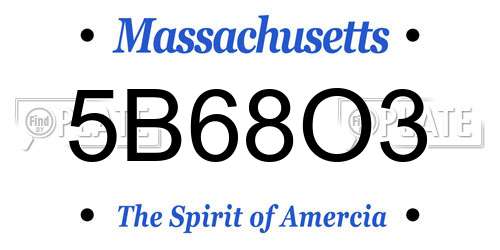 5B68O3 Massachusetts License Plate