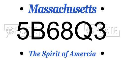 5B68Q3 Massachusetts License Plate