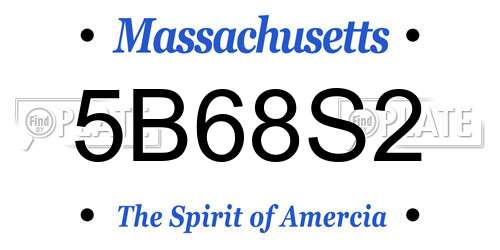 5B68S2 Massachusetts License Plate