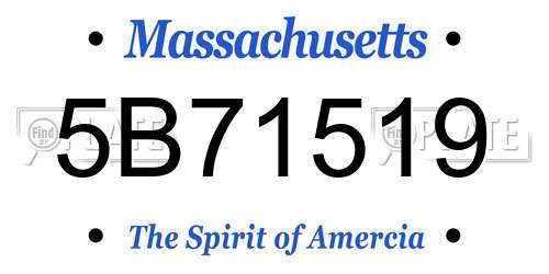 5B71519 Massachusetts License Plate