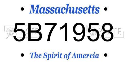 5B71958 Massachusetts License Plate