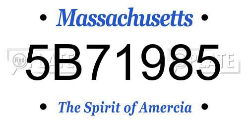 5B71985 Massachusetts License Plate