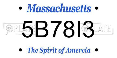 5B78I3 Massachusetts License Plate